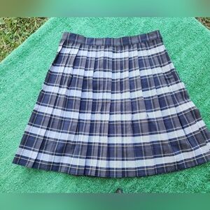 French Toast Navy and White Plaid Skater Skirt